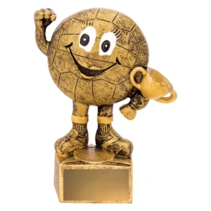 Gold netball kids character with resin construction