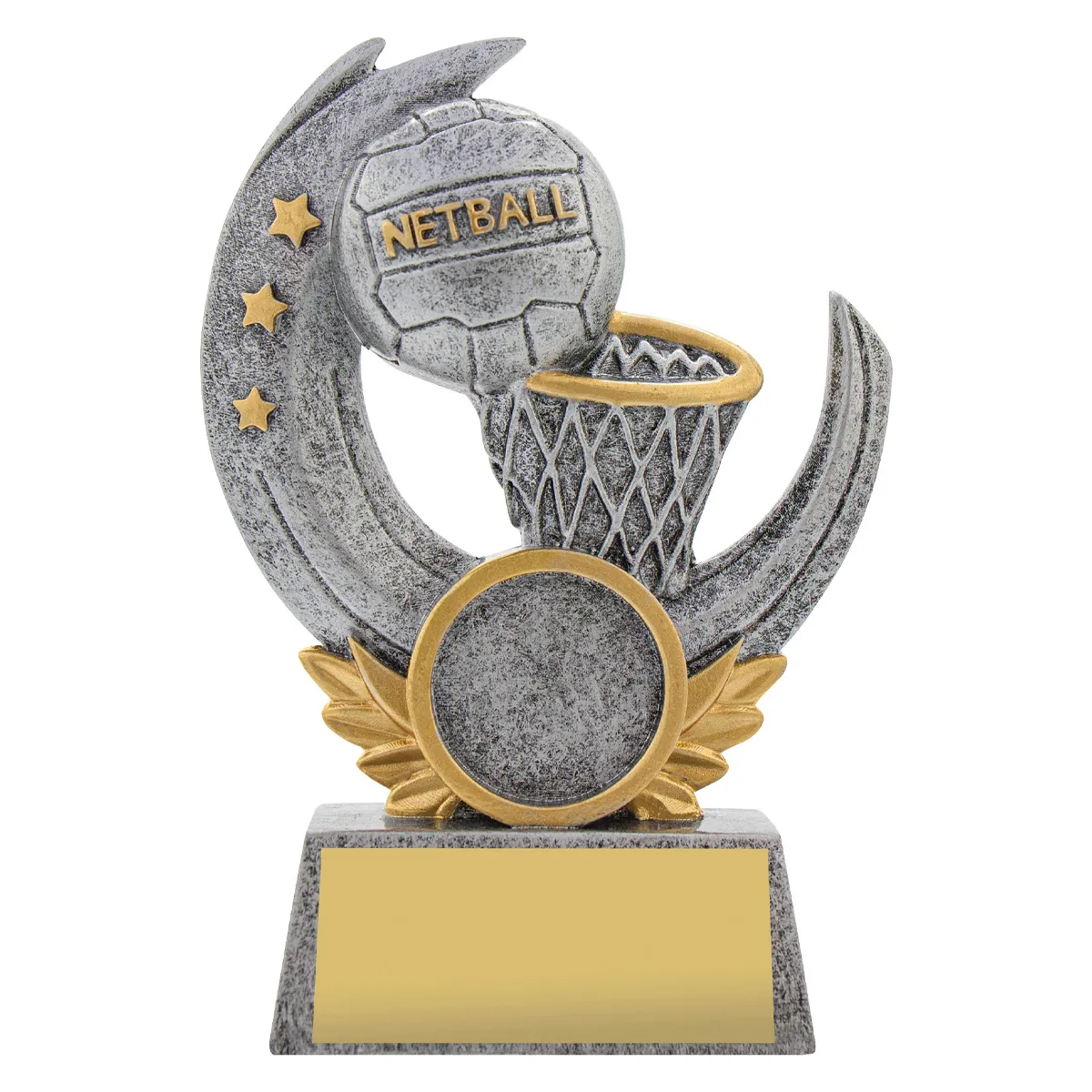 Silver netball lunar with resin construction