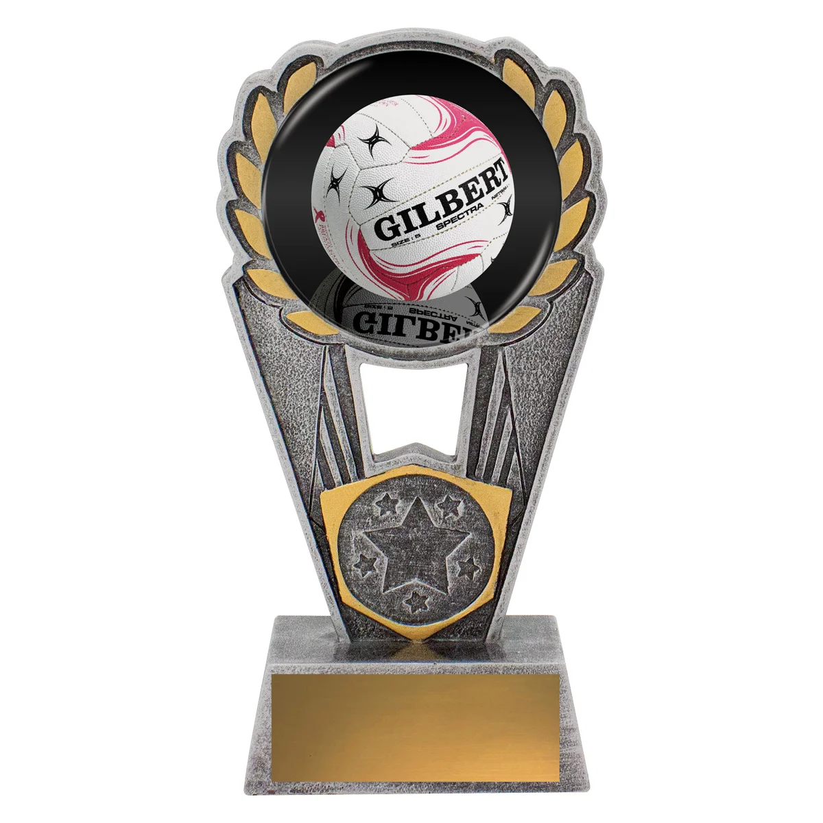 Silver netball polaris - colour with resin construction