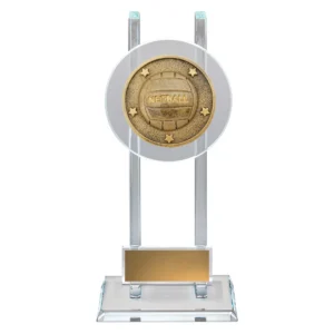 Gold netball spartan glass with glass construction