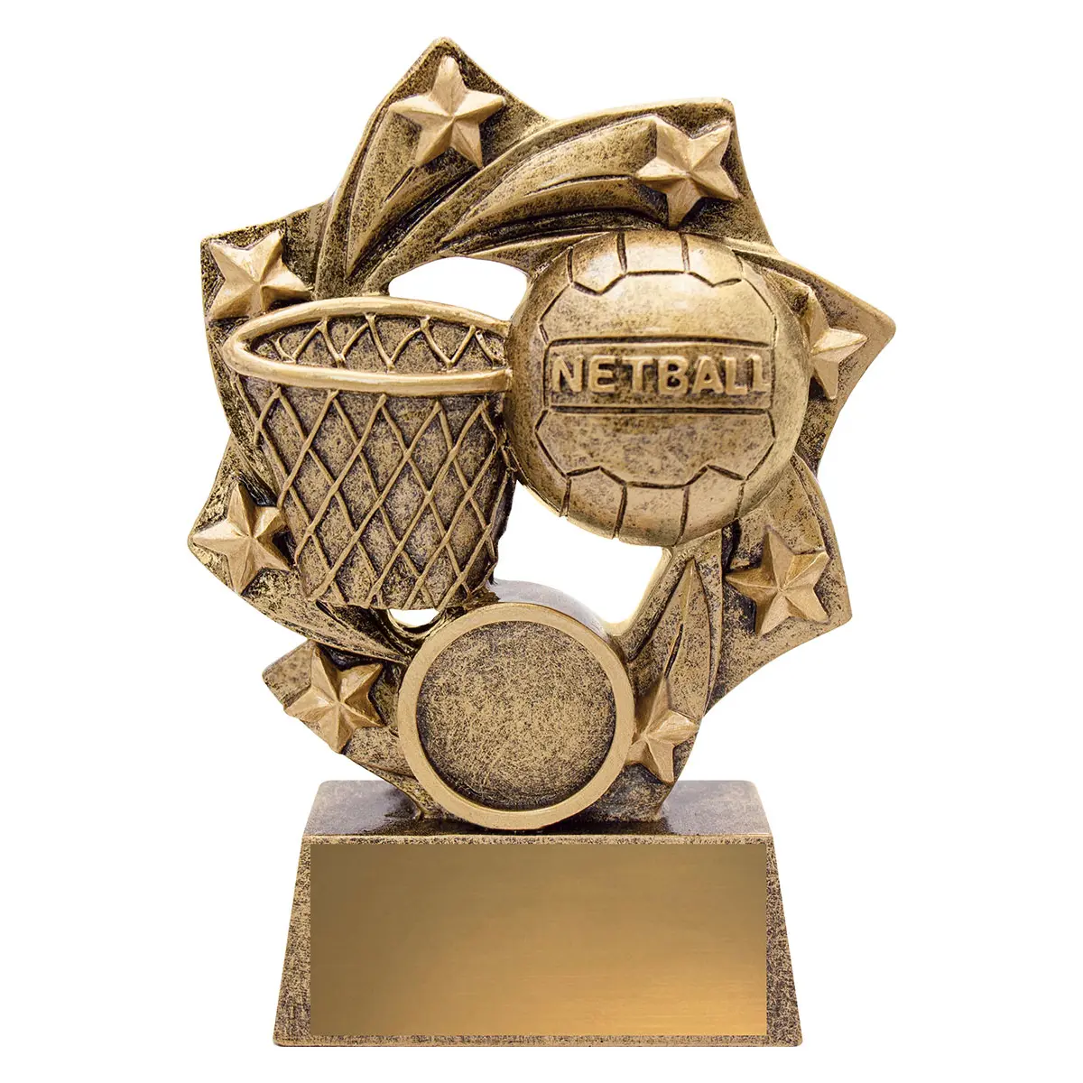 Gold netball tracer with resin construction