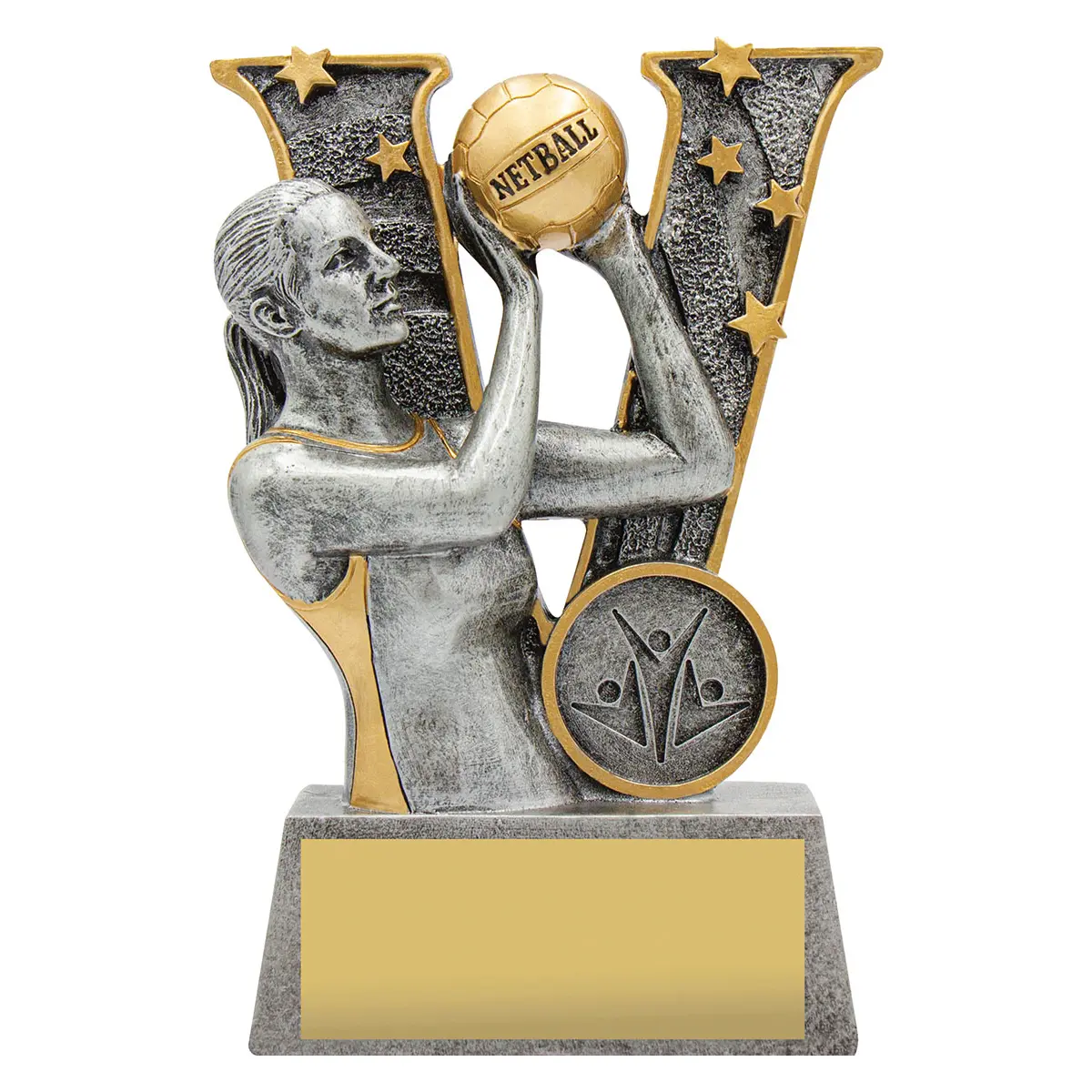 Silver netball v- series with resin construction
