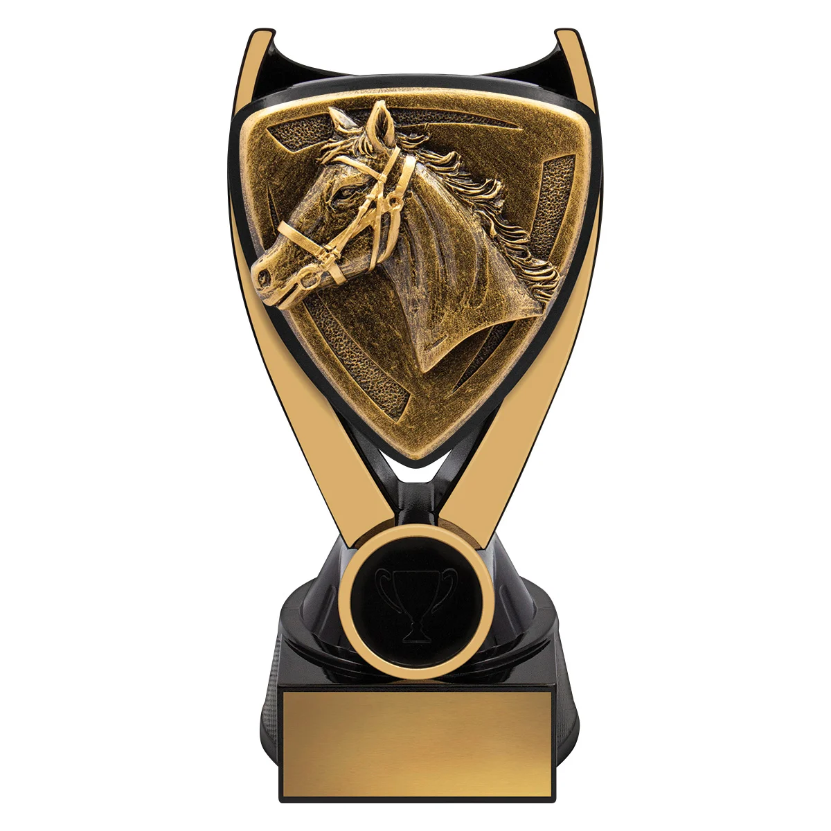 Black / gold nova - horse with resin construction