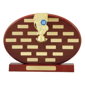 Walnut oval perpetual with timber construction