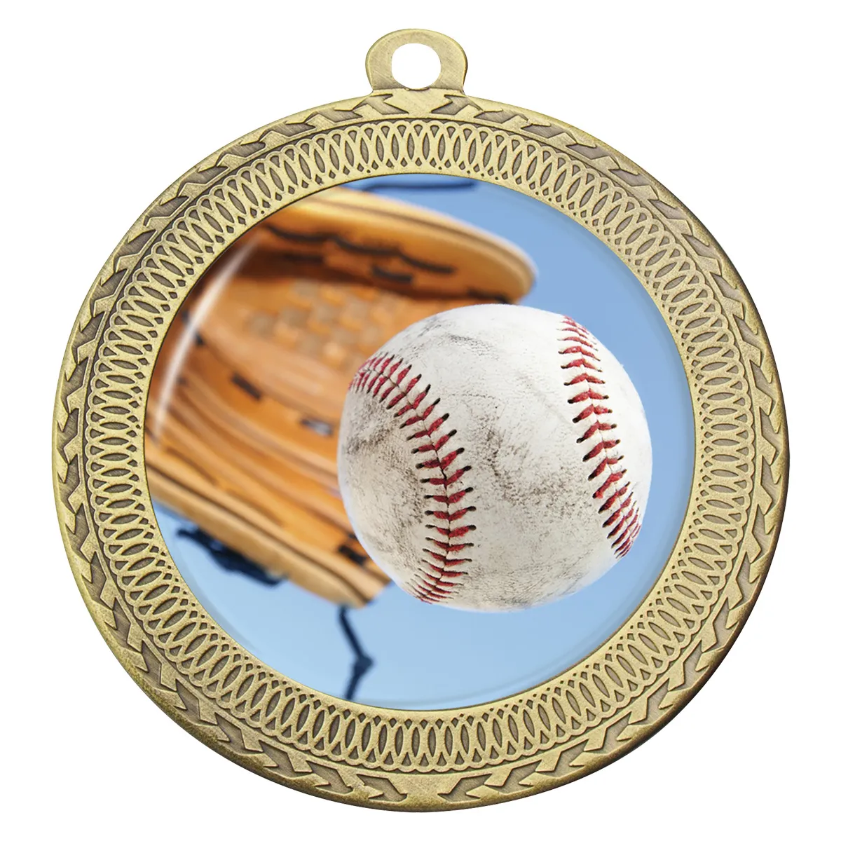 Gold ovation - baseball with metal construction
