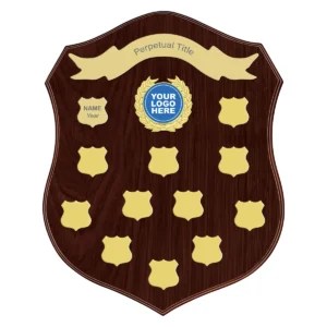 Walnut paragon shield with timber construction