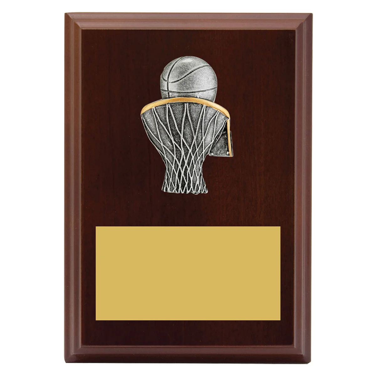 Walnut peak plaque basketball with timber construction