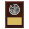 Walnut peak plaque - male with timber construction