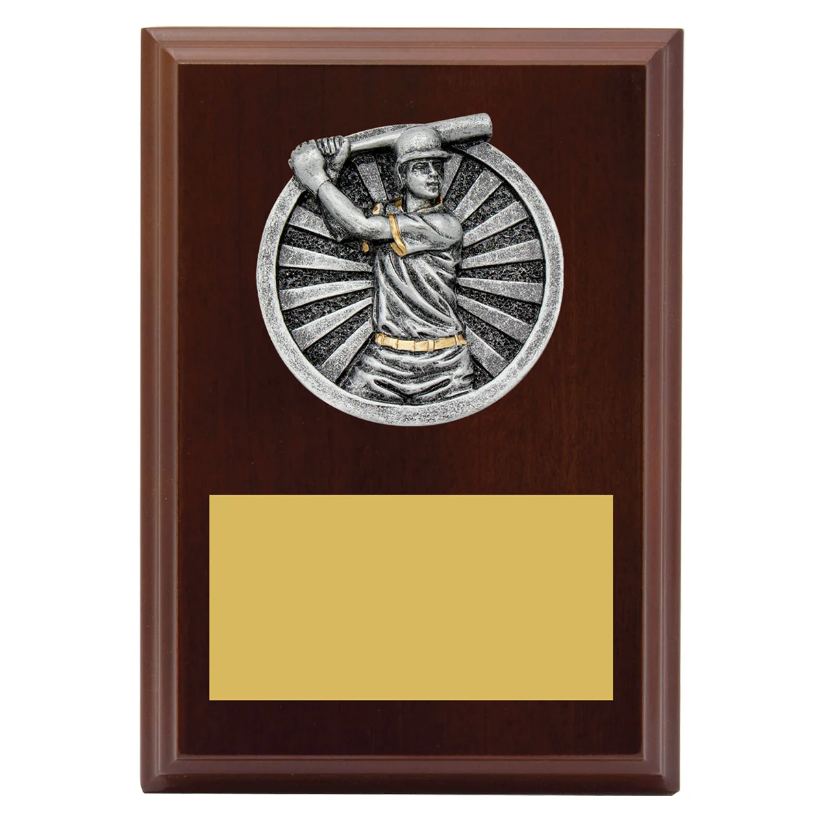 Walnut peak plaque - male with timber construction