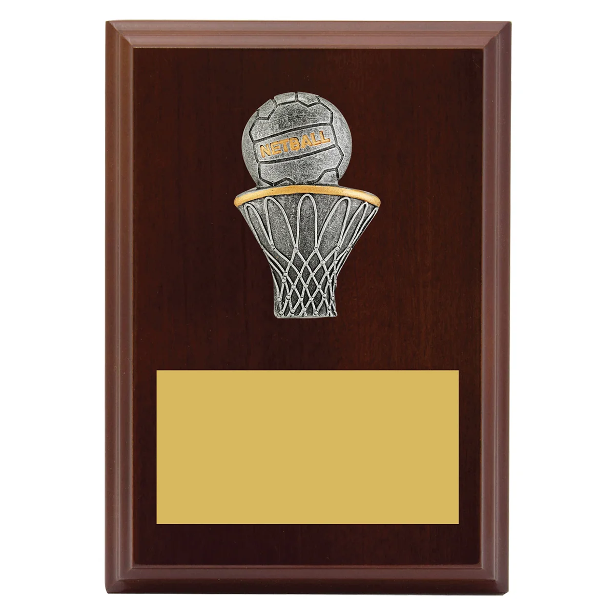 Walnut peak plaque netball with timber construction
