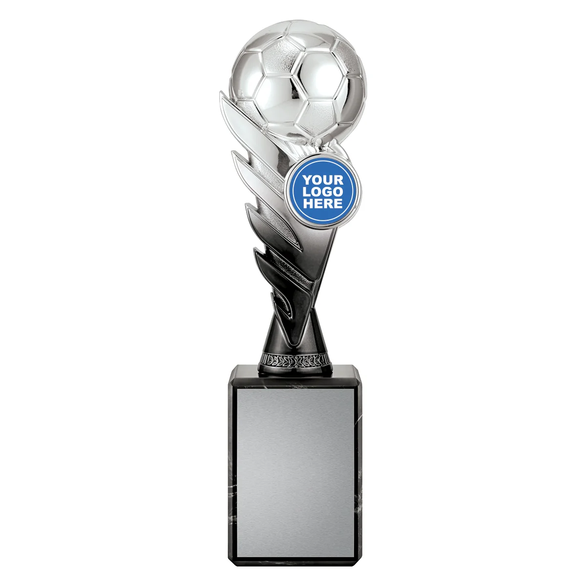 Black / silver pegasus crest - silver with plastic / marble construction