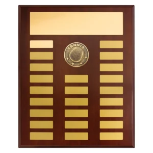 Gold perpetual plaque - tennis with timber construction