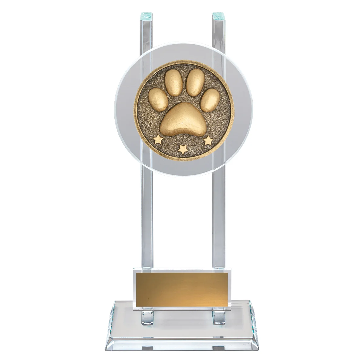 Gold pet spartan glass with glass construction