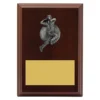 Walnut plaque - male bowling with timber construction