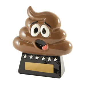 Glossy character topper with raised features and star accents across the base.