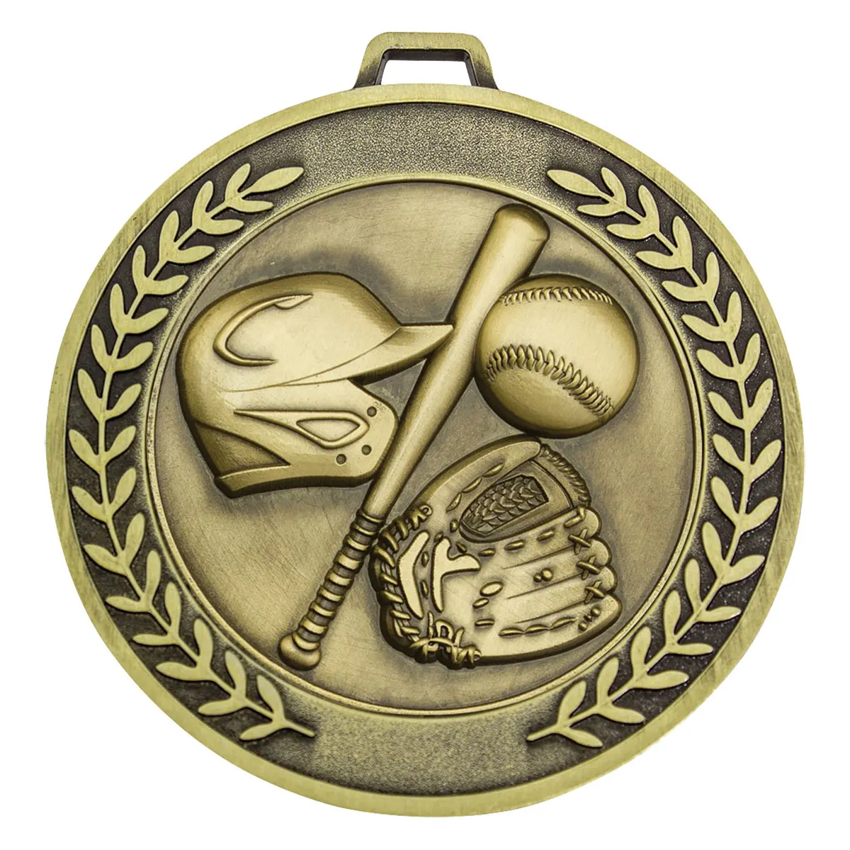 Gold prestige medal baseball / softball with metal construction