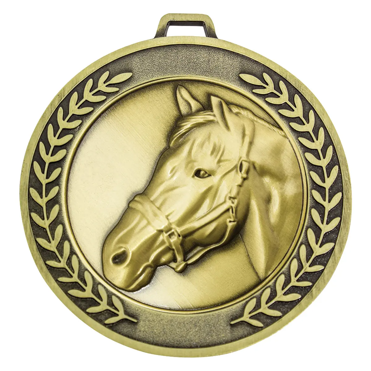 Gold prestige medal horse with metal construction