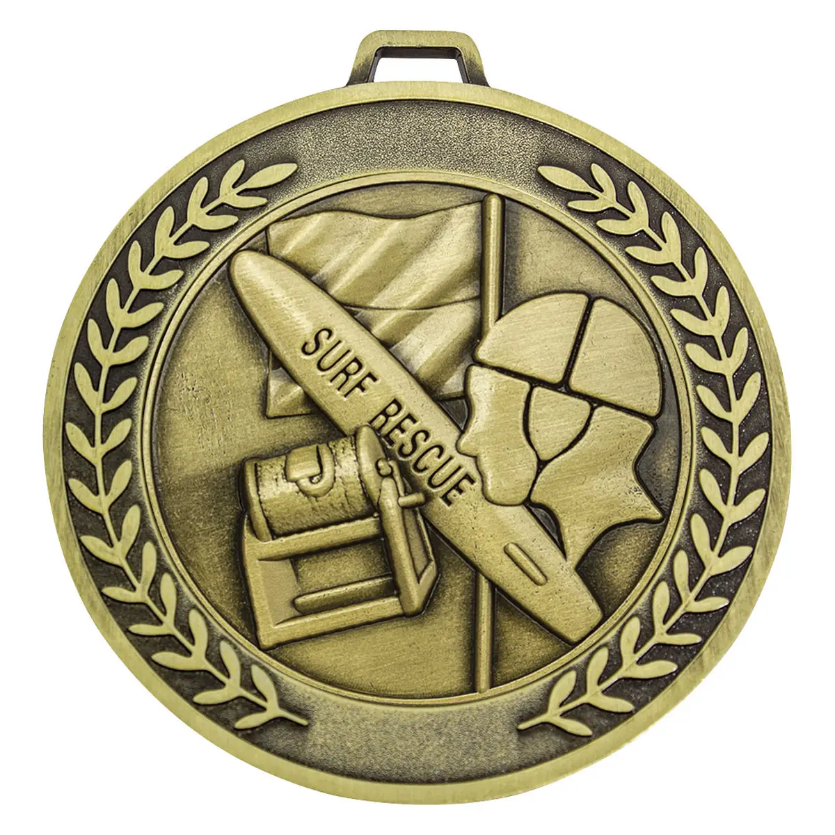 Gold prestige medal lifesaving with metal construction