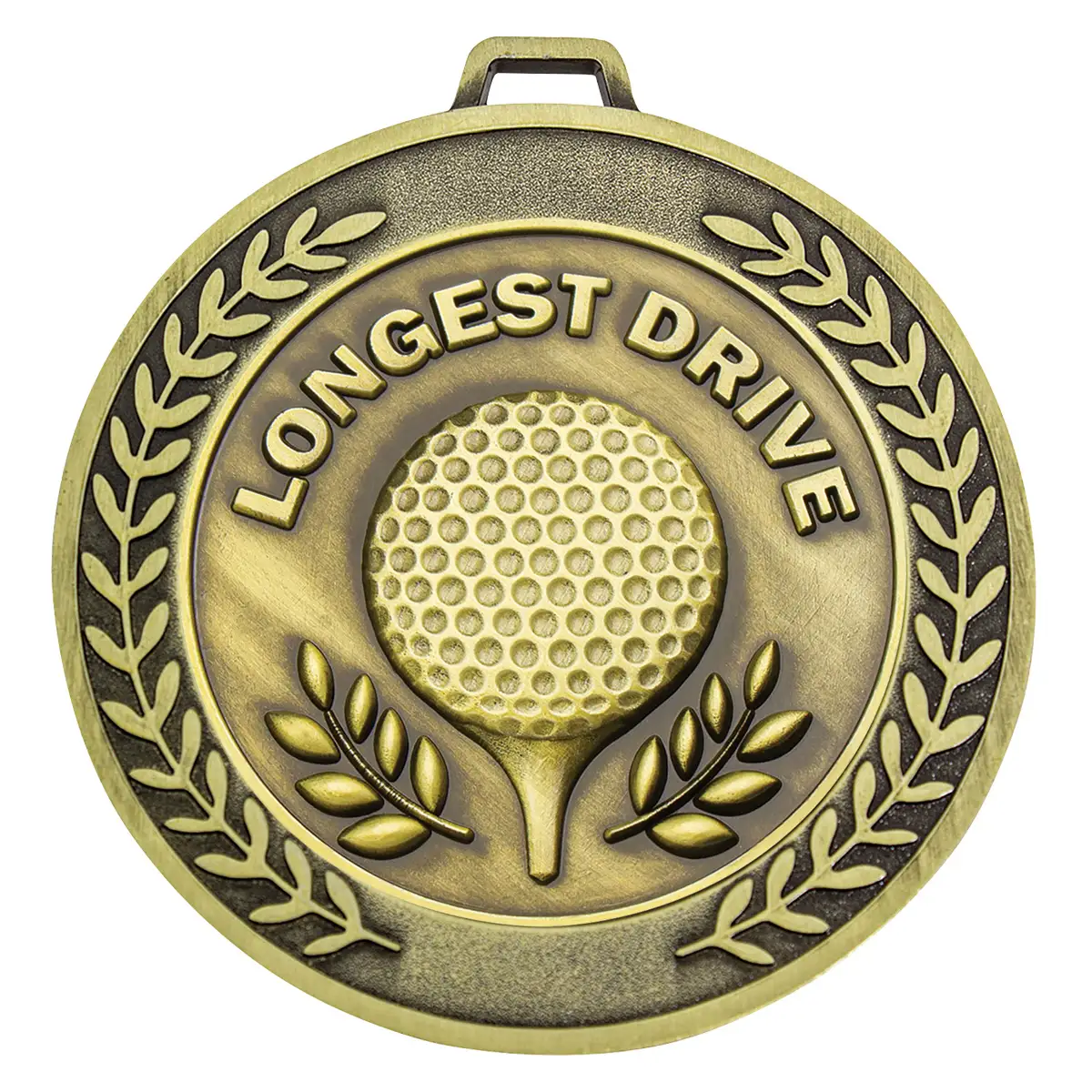 Gold prestige medal longest drive with metal construction