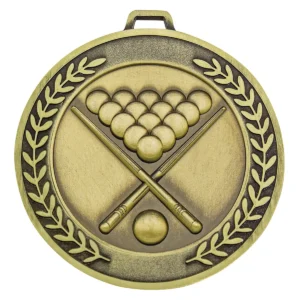 Gold prestige medal pool with metal construction