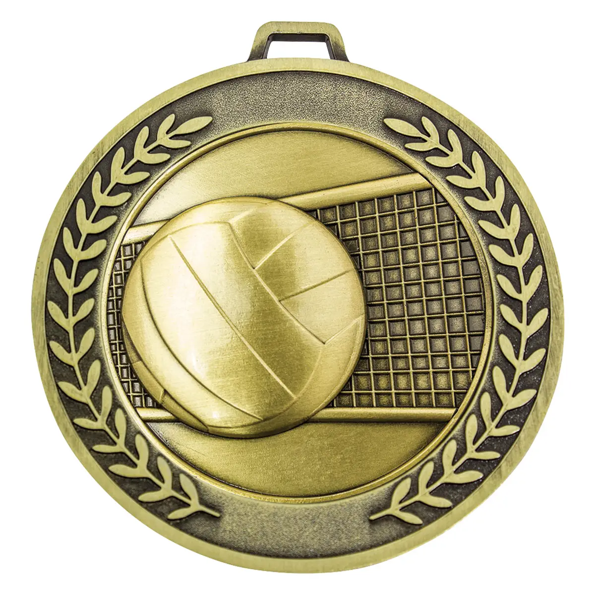 Gold prestige medal volleyball with metal construction