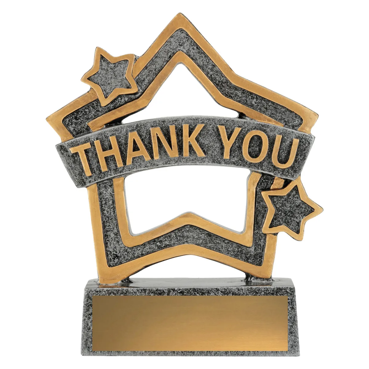 Silver rally mini star - thank you with resin construction