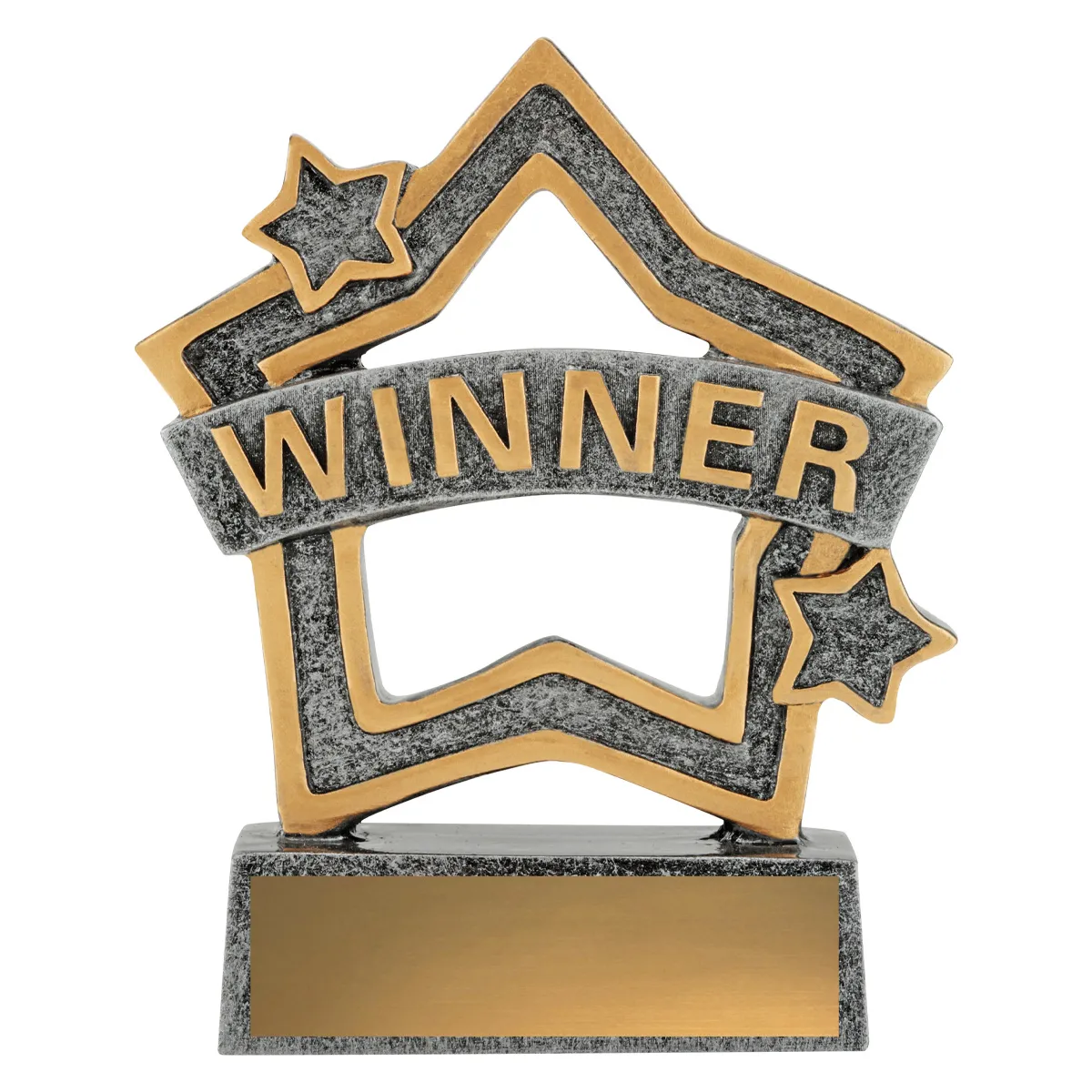 Silver rally mini star - winner with resin construction