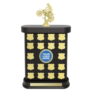 Black rampart perpetual trophy with plastic / timber construction