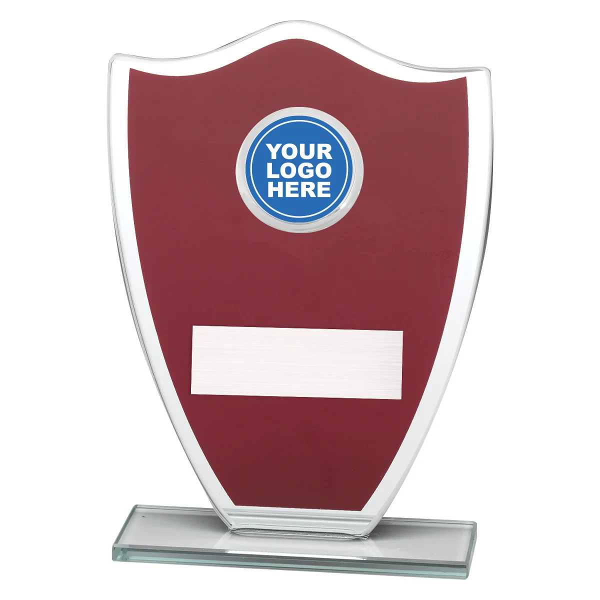 Red red shield with glass construction