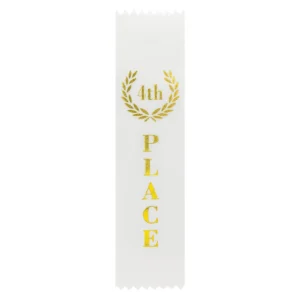 White ribbon - 4th place with ribbon construction