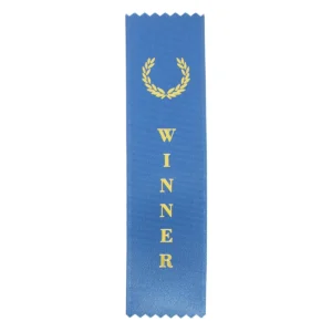 Blue ribbon - winner with ribbon construction