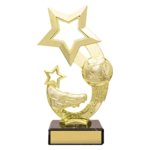 Gold rising star with plastic / marble construction