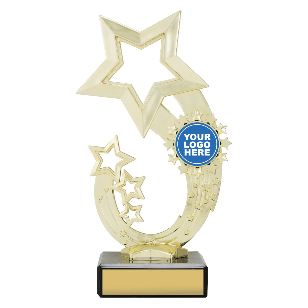 Gold rising star with plastic / marble construction