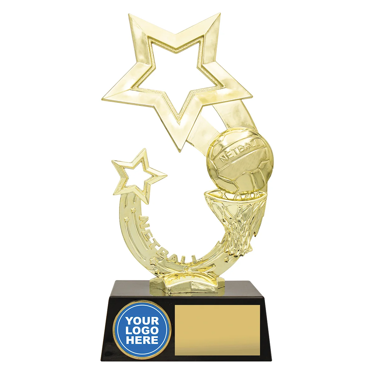 Gold rising star with plastic construction