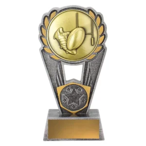 Silver / gold rugby polaris with resin / metal construction