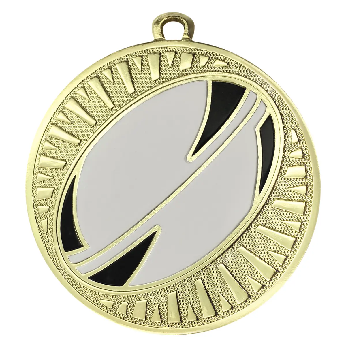 Shiny gold rugby spark with metal construction