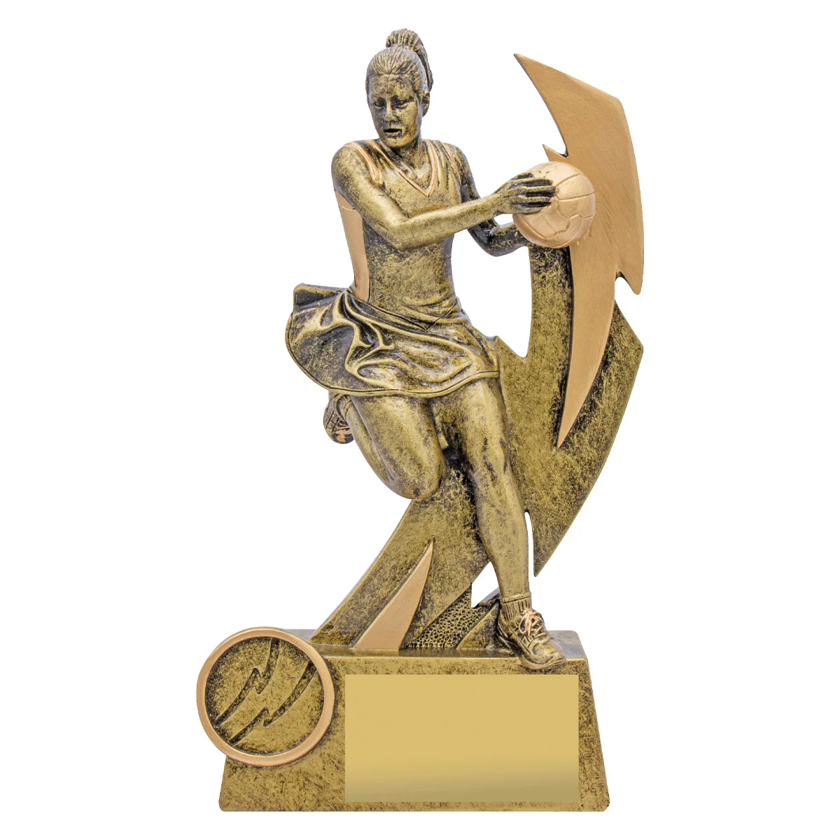 Gold shazam player with resin construction
