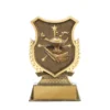 Bronze shield stand-lamp of knowledge with plastic construction