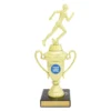 Gold signal cup with figure with plastic / marble construction
