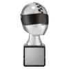 Silver silver 3d helmet with plastic / marble construction