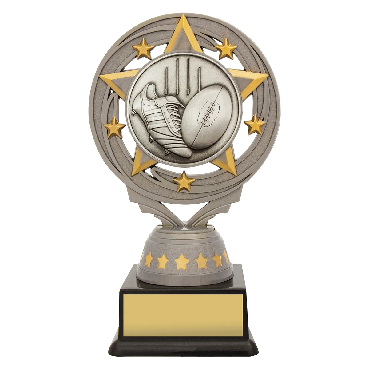 Silver silver aussie rules torch with plastic construction