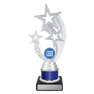 Blue silver flying star with plastic / marble construction