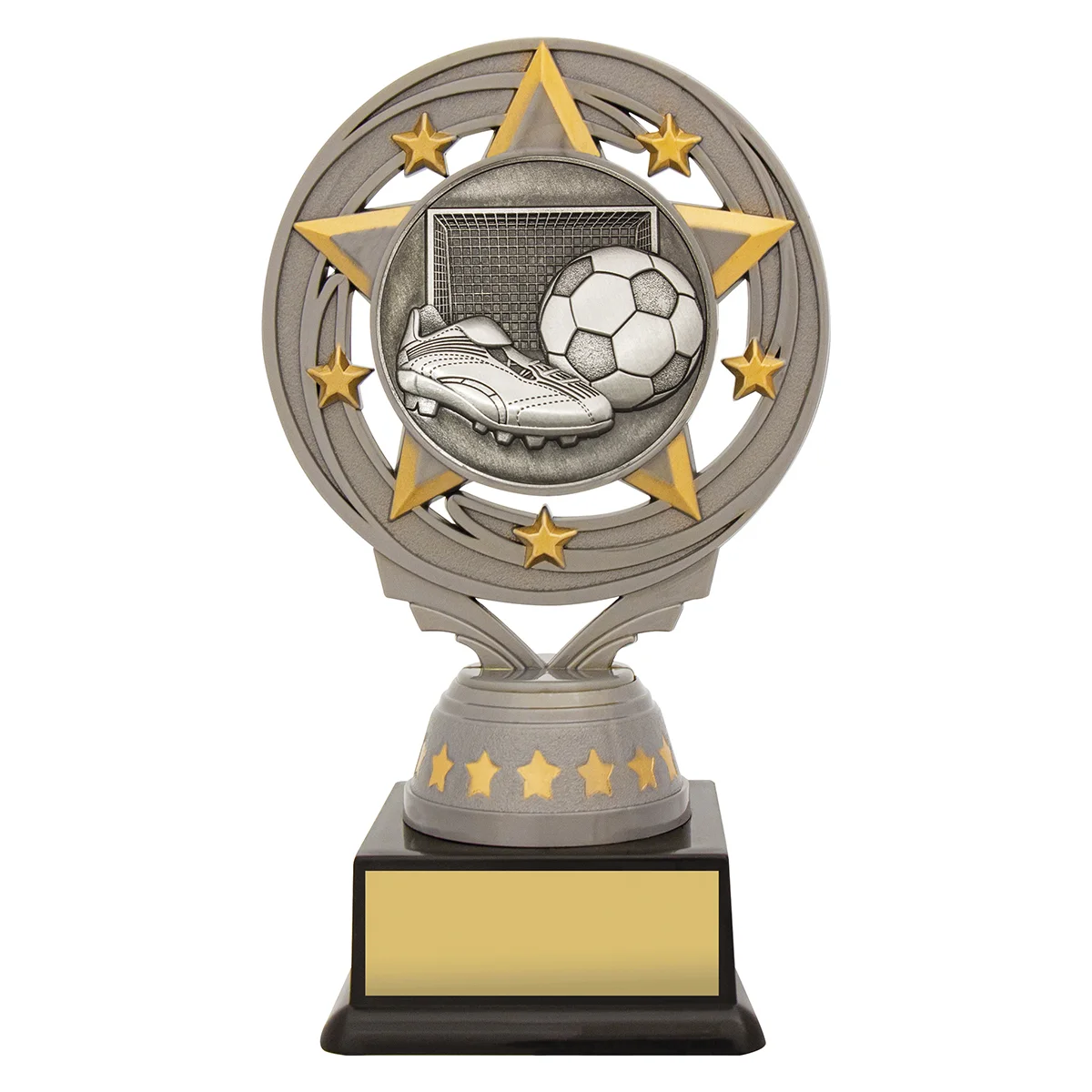 Silver silver football torch with plastic construction