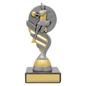 Silver silver netball with plastic / marble construction