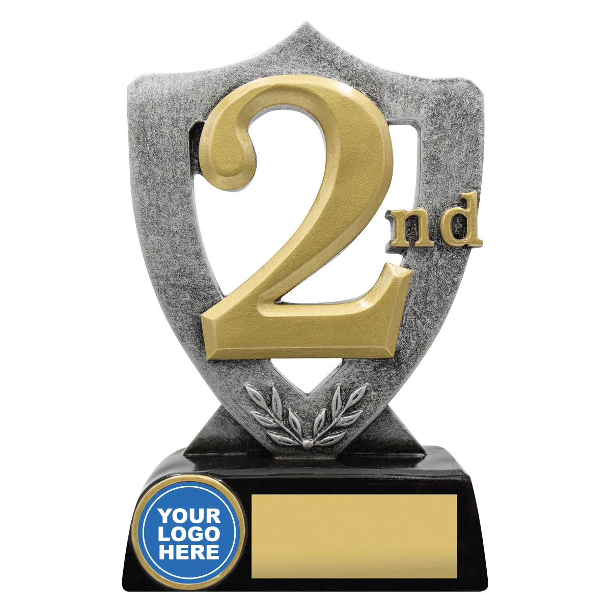 Silver silver shield for 2nd place with resin construction