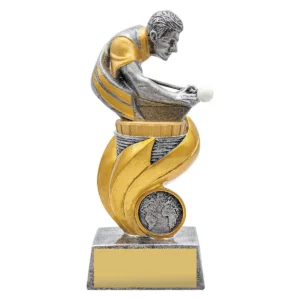 Silver snooker / pool flame with resin construction