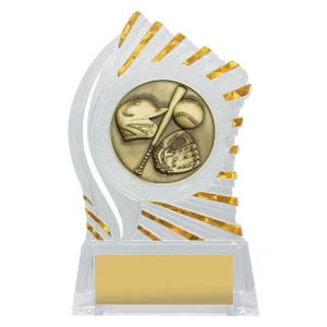 Clear with gold solar baseball / softball with acrylic construction