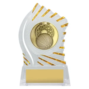 Clear with gold solar basketball with acrylic construction