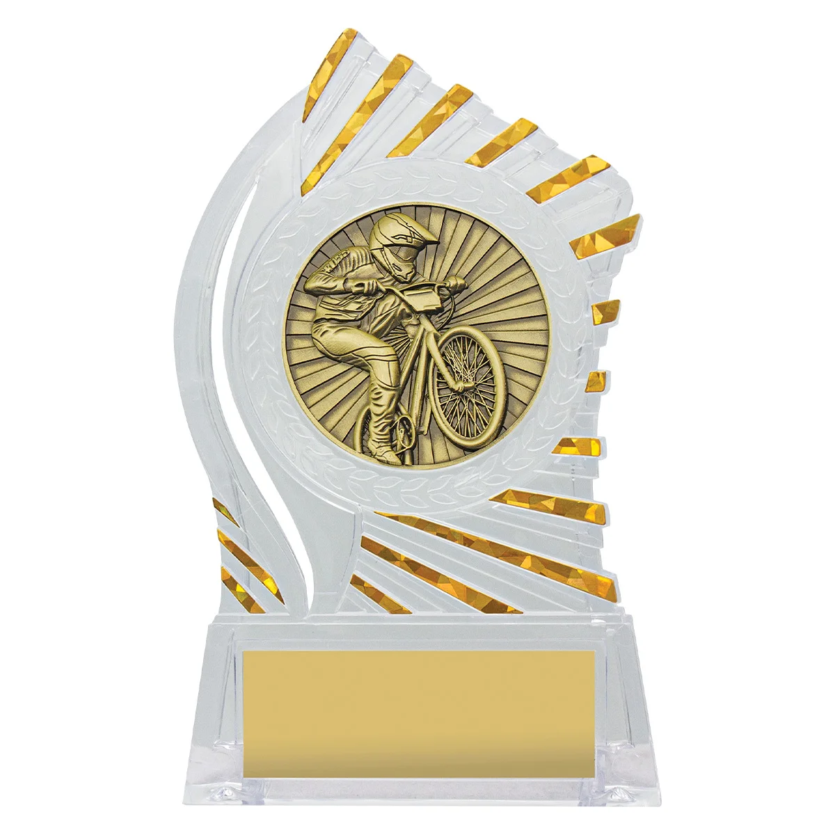 Clear with gold solar bmx with acrylic construction