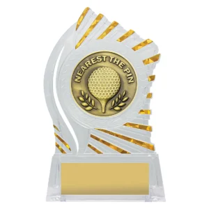 Clear with gold solar golf - nearest the pin with acrylic construction